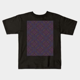 Dark Purple and Dark Green Circular Pattern - WelshDesignsTP003 Kids T-Shirt